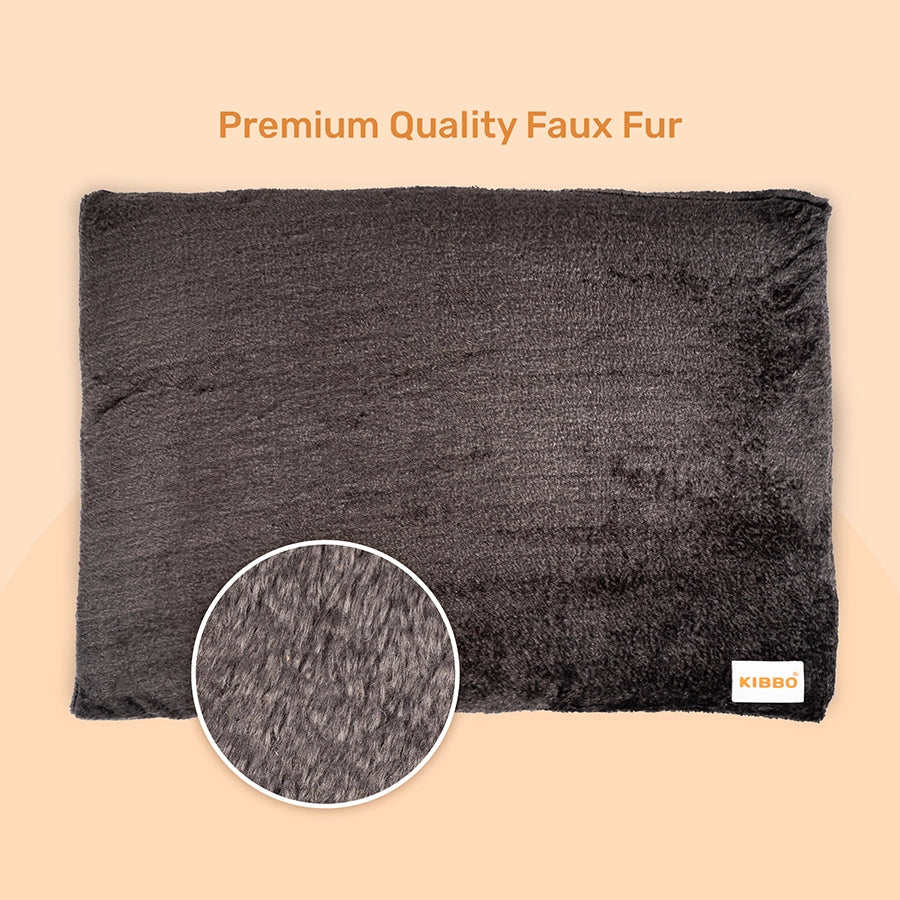 Faux Fur Flat Bed, Grey