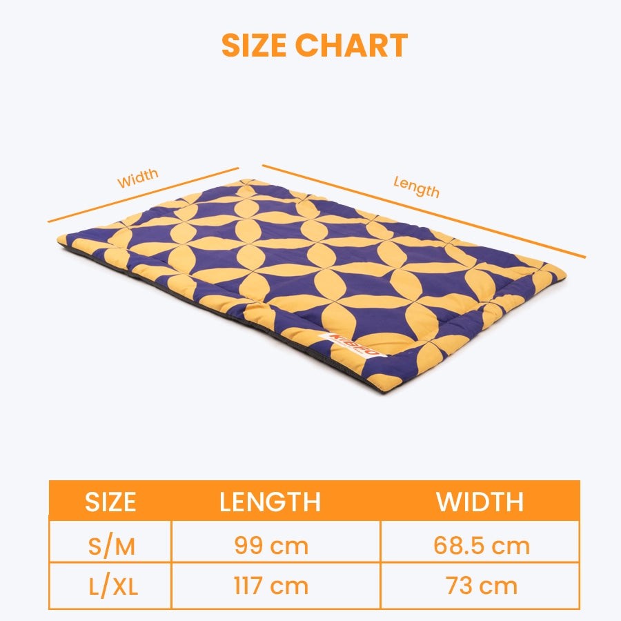 Pet Mat, Yellow & Blue Mandala