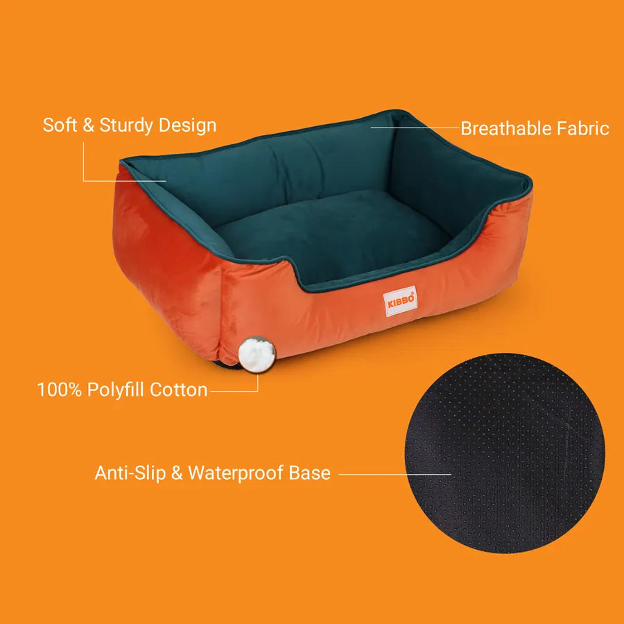 Lounger Bed, Orange & Green