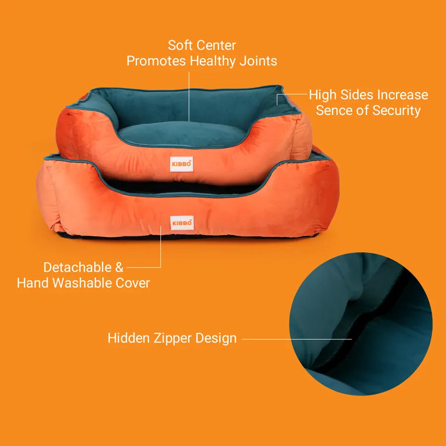 Lounger Bed, Orange & Green