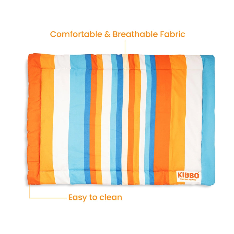 Pet Mat, Orange & Blue Stripe