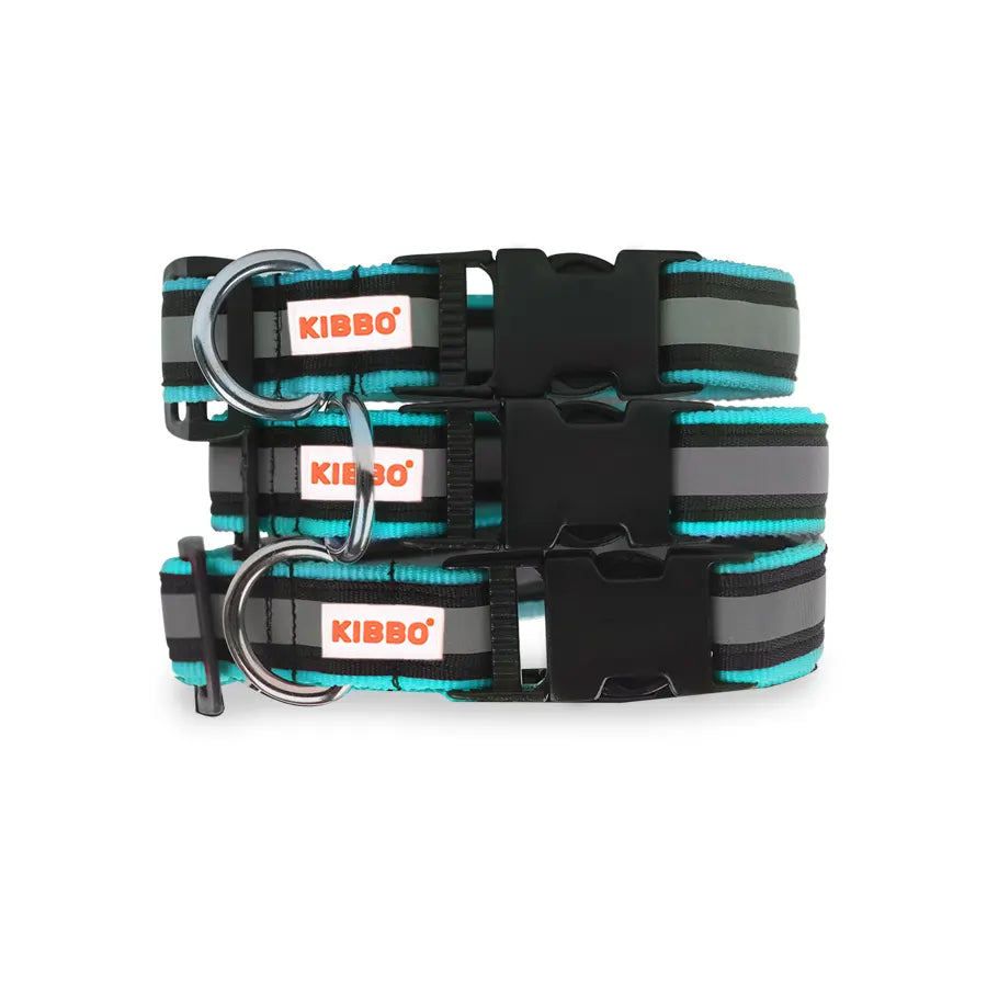 Kibbo Reflective Dog Collar Sea Green