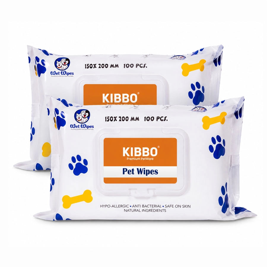 Kibbo Non-Alcoholic Pet Wipes | Paraben Free and Non Toxic | 100 Count (Pack of 2)