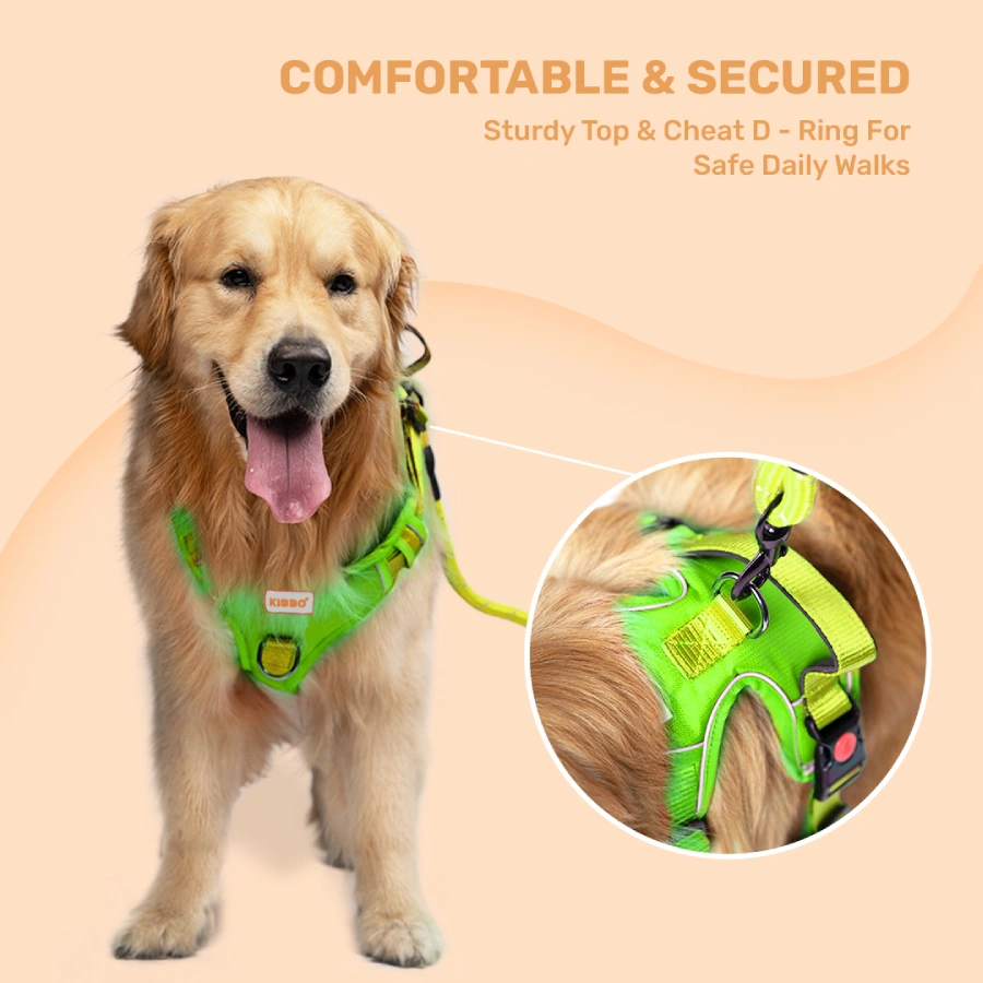 Vest Harness with Dual Lock Parrot Green_6 dog harness