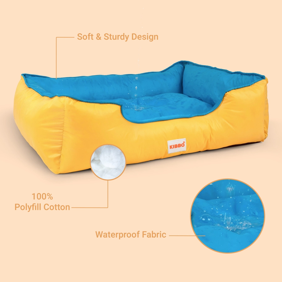 2 webp waterproof lounger bed blue & yellow